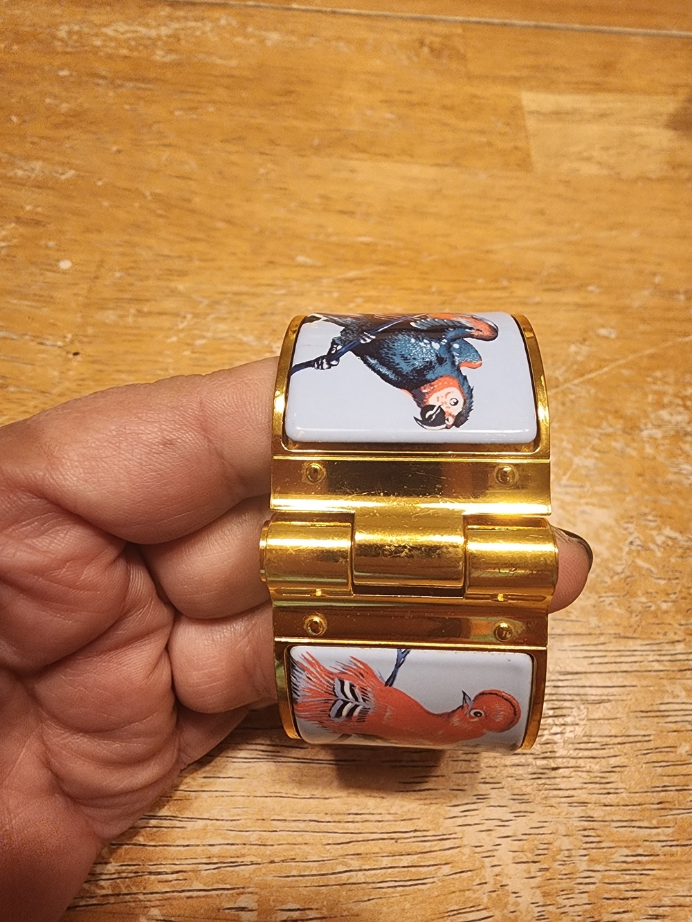 authentic Hermès Charnière Wide Hinged Enamel Bracelet